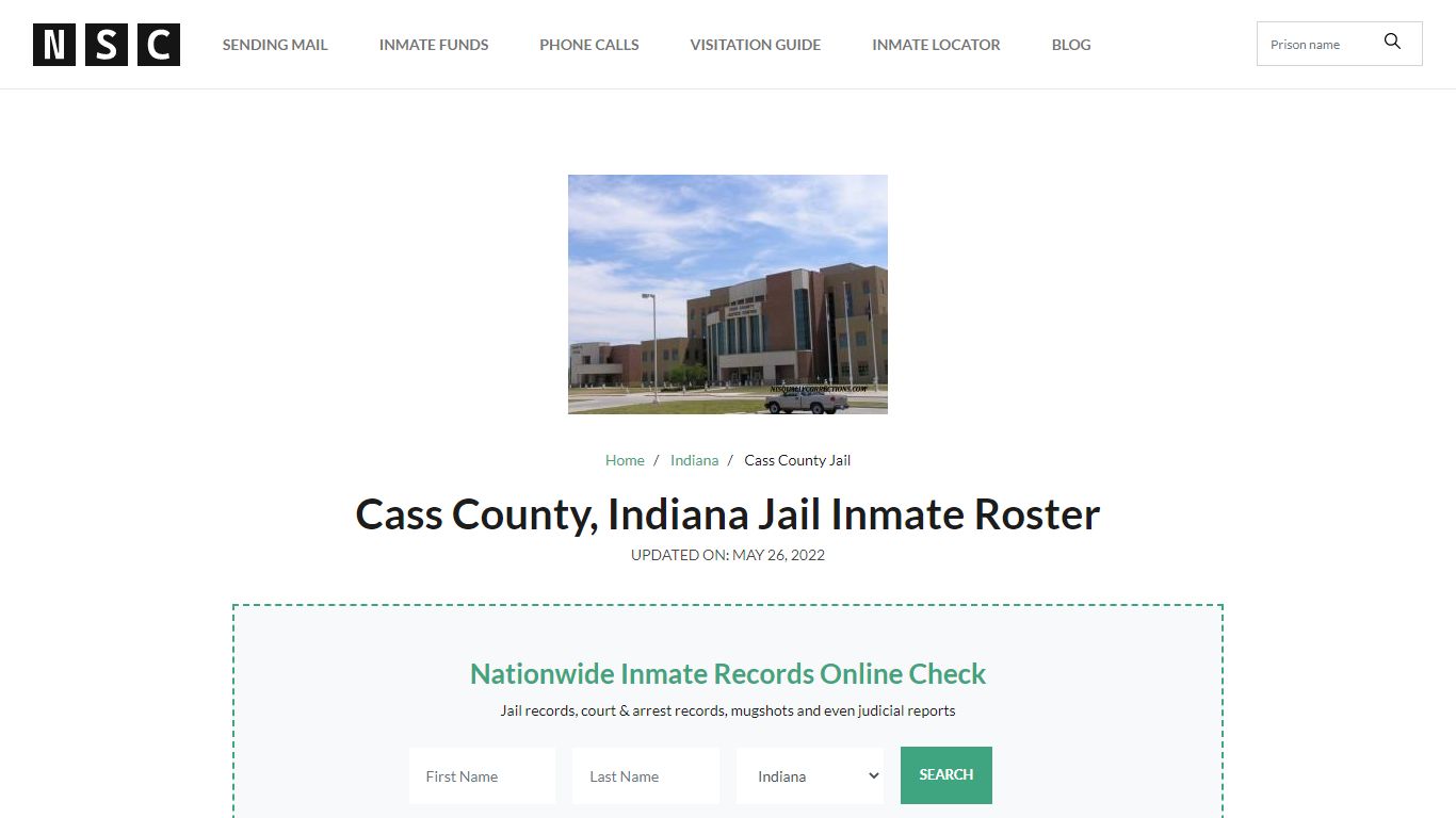 Cass County, Indiana Jail Inmate List